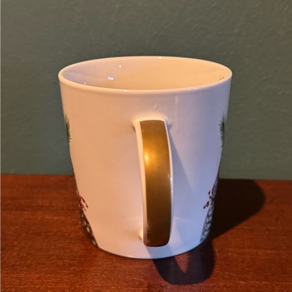 Vicki Sawyer Holiday Mug “Off to the Party” owl with pine and holly crown - Picture 3 of 6